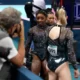 “She is an outstanding gymnast and person — just, like, overall human — so what she was able to do with looking like she, you know, had some soreness or something in her lower leg. It is remarkable. “Simone was great. She was outstanding. That’s how she trains. I mean, she comes out and she comes into the gym and she does her job. She did that (in training) and she just did it again here. She’s fun to watch.”