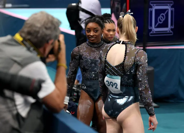 “She is an outstanding gymnast and person — just, like, overall human — so what she was able to do with looking like she, you know, had some soreness or something in her lower leg. It is remarkable. “Simone was great. She was outstanding. That’s how she trains. I mean, she comes out and she comes into the gym and she does her job. She did that (in training) and she just did it again here. She’s fun to watch.”