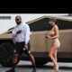 Kanye West’s wife Bianca Censori leaves nothing to the imagination in a barely-there bra top as couple dine out in LA after arriving in rapper’s $100K Cybertruck