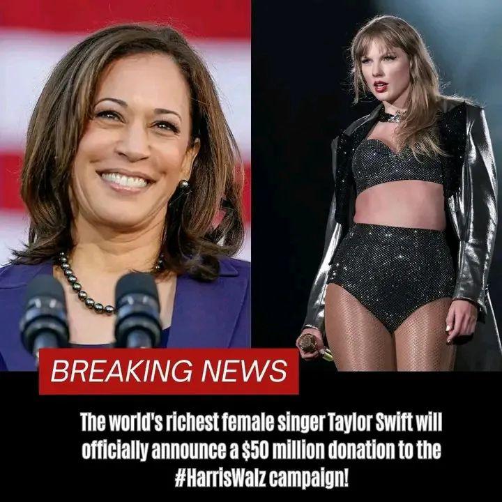 BREAKING: Taylor Swift $50 Million Donation: The Powerful Reason Behind Her Support for the Harris-Walz Campaign.