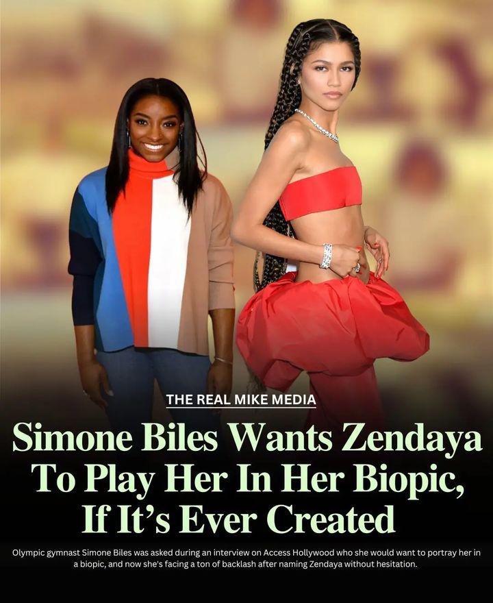 JUST IN:Simone Biles thinks Zendaya would be the perfect person to play her in a biopic.