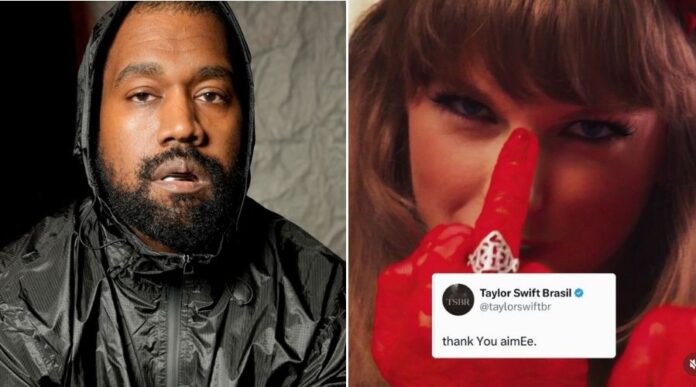 ‘Why are you so petty!’ – Kanye West SLAMS Taylor Swift’s recent Move after BLOCKING his Album from reaching No. 1 when the Popstar DISSED Him by retitling her DISS Track ‘thank You aimEe’ to spell out ‘YE’, the original version spelled out ‘KIM’ – ‘Sweet REVENGE on Kanye West for Kelce dig’