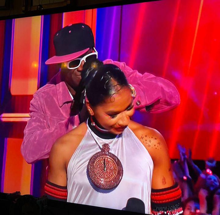 At the VMAs, Flavor Flav presented Olympic gymnast Jordan Chiles with a custom bronze clock that he had made for her after she was ordered to return her bronze medal.