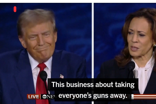 After Donald Trump claimed during their debate that Vice President Kamala Harris “has a plan to confiscate everybody’s gun,” Harris asserted that she owned a handgun. “We’re not taking anybody’s guns away,” she added.