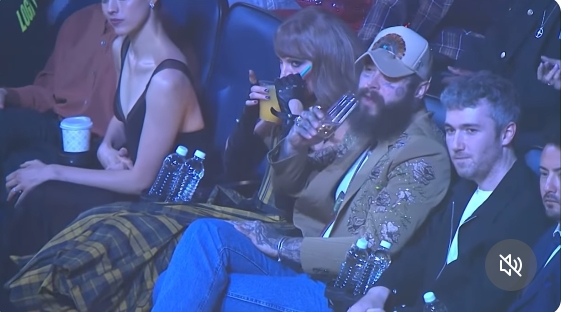 Taylor Swift is seated with Post Malone & Jack Antonoff! They we're discussed About