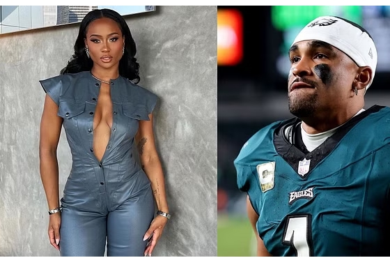 Travis Kelce’s ex Kayla Nicole makes flirty social media posts about Eagles star Jalen Hurts before Philly fans scold her for eyeing a taken man: ‘Delete this comment… He’s happy’