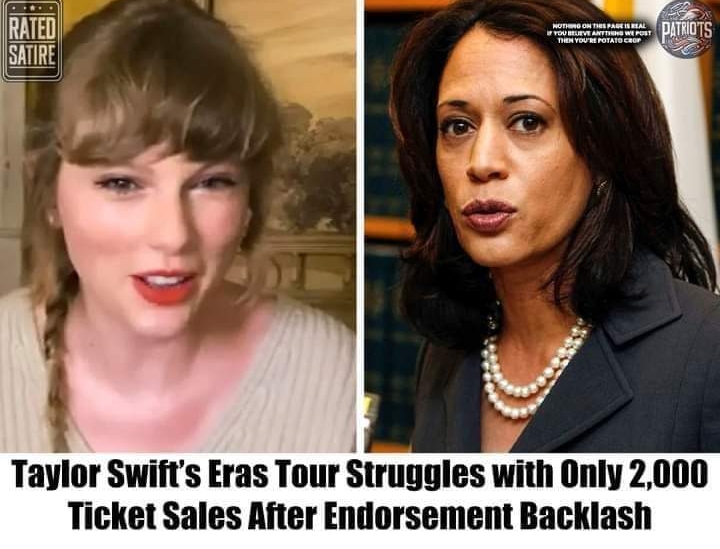 Breaking News:Taylor Swift’s Eras Tour Struggles with Only 2,000 Ticket Sales After Endorsement Backlash…full details