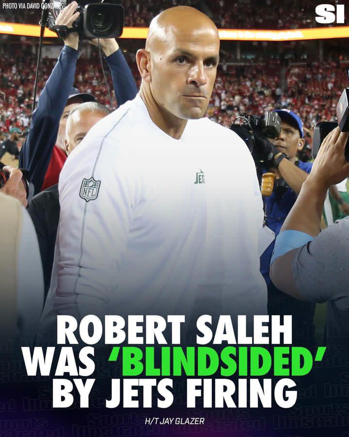 FOX NFL insider Jay Glazer reported that Robert Saleh told him he was “blindsided” when owner Woody Johnson showed up in his office to deliver the news on Tuesday morning.