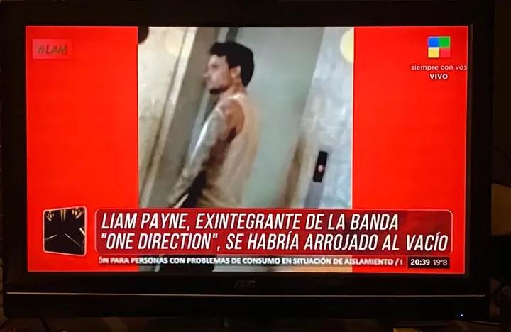 Picture of Liam Payne MOMENTS before it happened - this is when he went back to his room after being violent and causing a scene on the hotel lobby, he then went back to his room and fell from the 3rd floor.