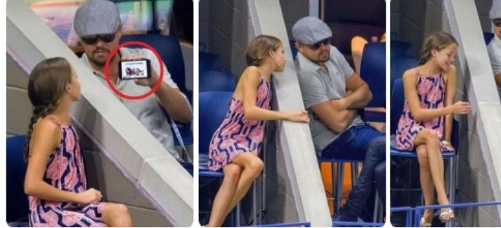 JUST IN: Leonardo DiCaprio was spotted taking a selfie with a young fan at the US Open, making sure she approves of the picture but it got fans talking negatively… see more