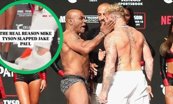 The Real Reason Mike Tyson SLAPPED Jake Paul after outweighing rival as tempers boil over night before Netflix fight