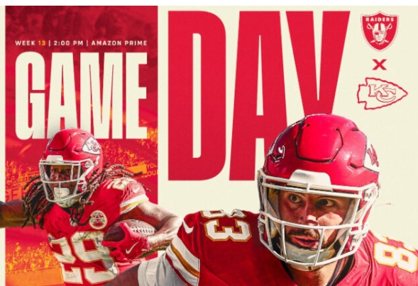 RED FRIDAY— IT’S GAMEDAY, CHIEFS KINGDOM : Kansas City Chiefs Face Off Against Rival Las Vegas Raiders in Key AFC West Matchup with Playoff Implications on the Line