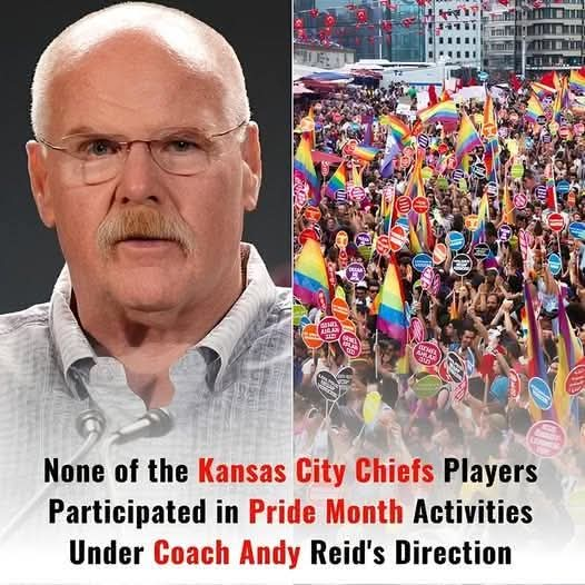 None of the Kansas City Chiefs Players Participated in Pride Month Activities Under Coach Andy Reid’s Direction Details below 