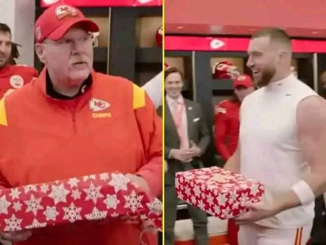 Patrick Mahomes and Travis Kelce got Chiefs coach Andy Reid the perfect Christmas gift for ‘Big Red’ [See 10 Photos]]