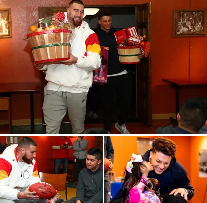 Breaking News:Chiefs’ QB Patrick Mahomes and TE Travis Kelce Surprise a Local Family with Food, Gifts and a Day to Remember