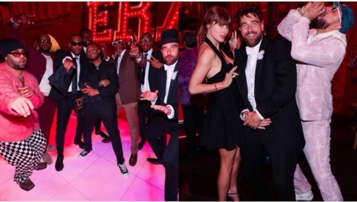 FAMILY AND FRIENDS: Travis Kelce and Taylor Swift Pose with Friends, Including Patrick and Brittany Mahomes, at Swift’s Star-Studded Birthday Party”