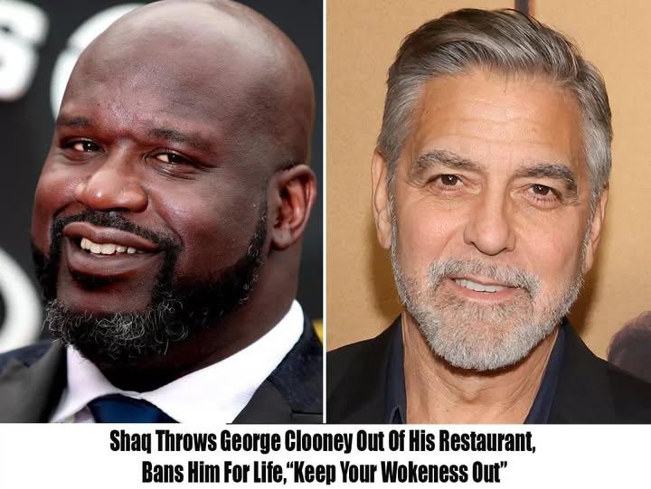 Shaquille O'Neal Bars George Clooney from Restaurant, Declaring 'No Place for Wokeness Here!