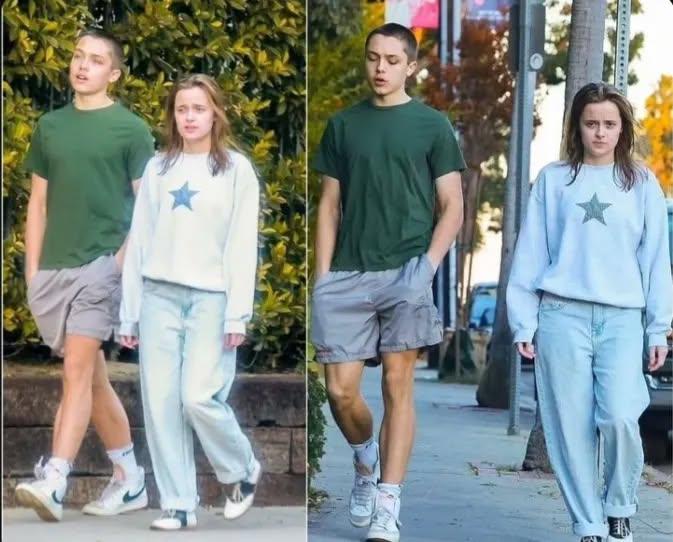 Brad Pitt and Angelina Jolie’s twins Knox and Vivienne, 16, look just like their famous parents on LA outing